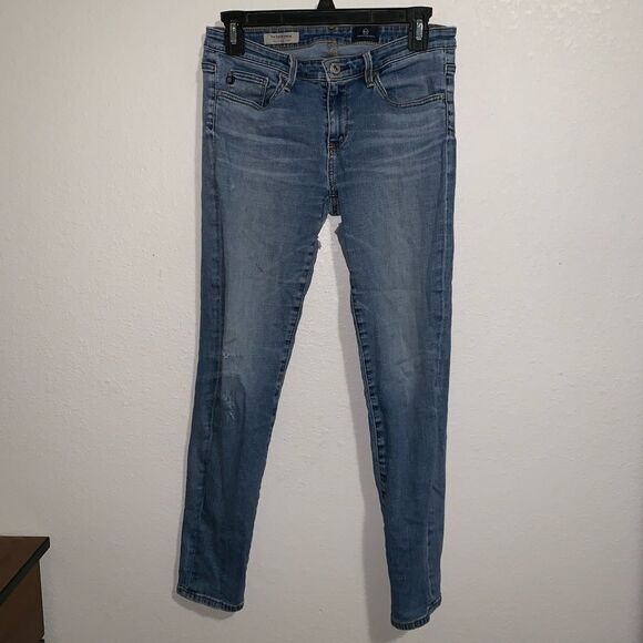 AG Adriano Goldschmied Stevie Ankle Skinny Jeans Destroyed 28 - Picture 1 of 7